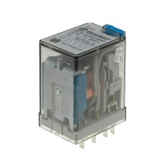 Миниатюрное реле Finder 4 контакта 7A DC 24В AgNi кнопка тест с блокировкой, индикатор